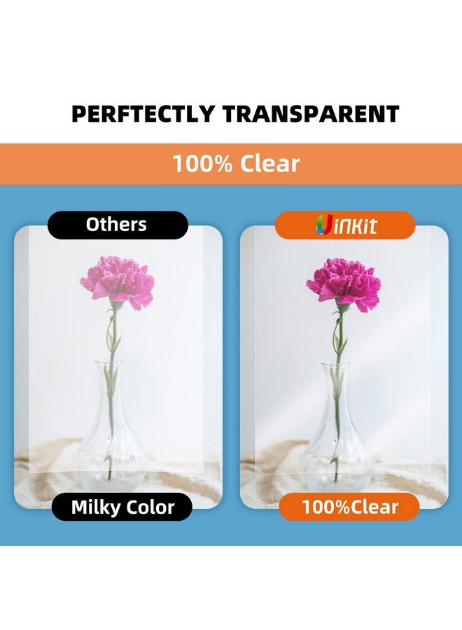 Uinkit 30 Sheets Pintable Transparency Film Acetate Clear Sheets For Crafts 8.5X11 Ohp Overhead Projector Film For Inkjet Printer Quick-Dry - Image 4