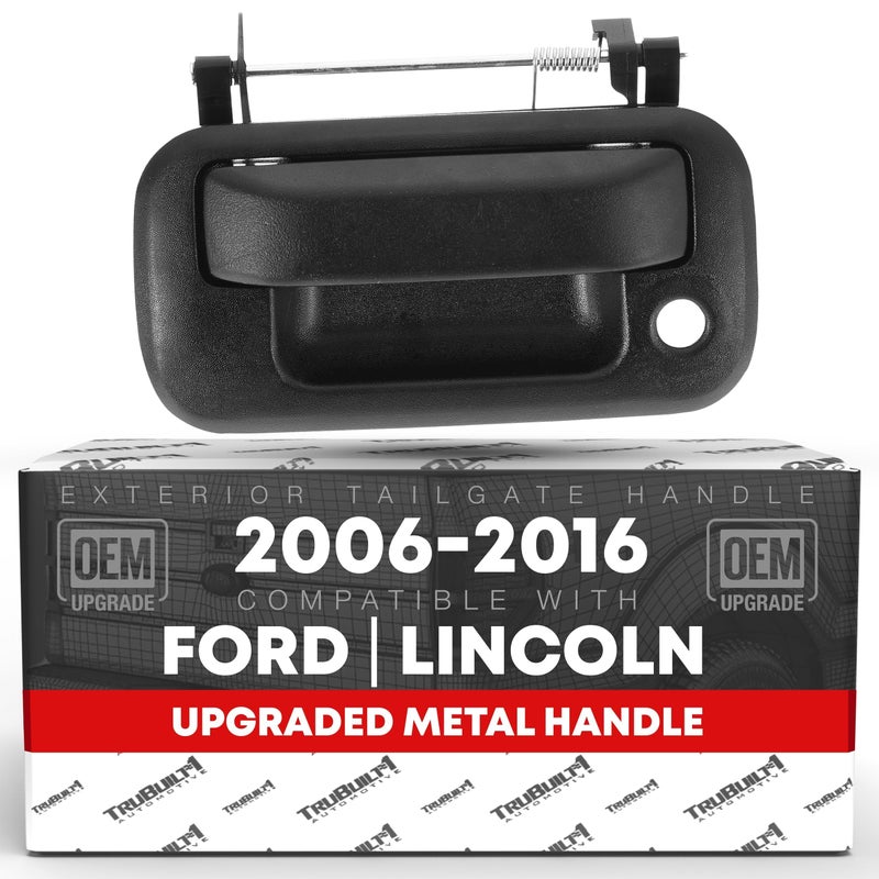 T1A Tailgate Handle Upgraded Metal wKeyhole Compatible with 20042016 Ford F150 F250 F350 F450 F550 Super Duty 0709 Explorer Sport Trac 0608 Lincoln Mark LT Black OEM 8L3Z9943400A - Image 2
