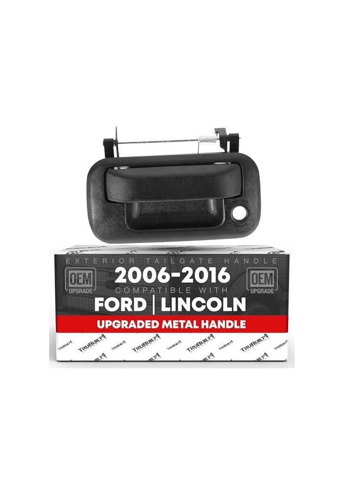T1A Tailgate Handle Upgraded Metal wKeyhole Compatible with 20042016 Ford F150 F250 F350 F450 F550 Super Duty 0709 Explorer Sport Trac 0608 Lincoln Mark LT Black OEM 8L3Z9943400A - Image 1