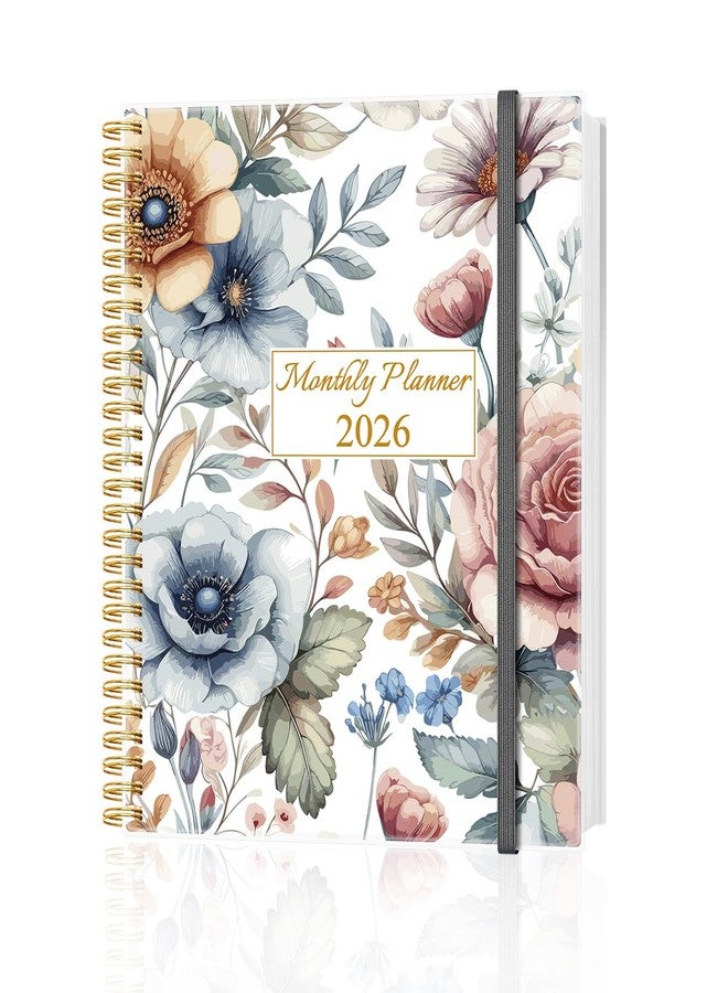Tuun Fuplan Monthly Planner 2026 - Monthly Calendar from January 2026 to December 2026, 2026 Planner with Inner Pocket, Elastic Band, 8.5" x 11", Color Large Flower - Image 1
