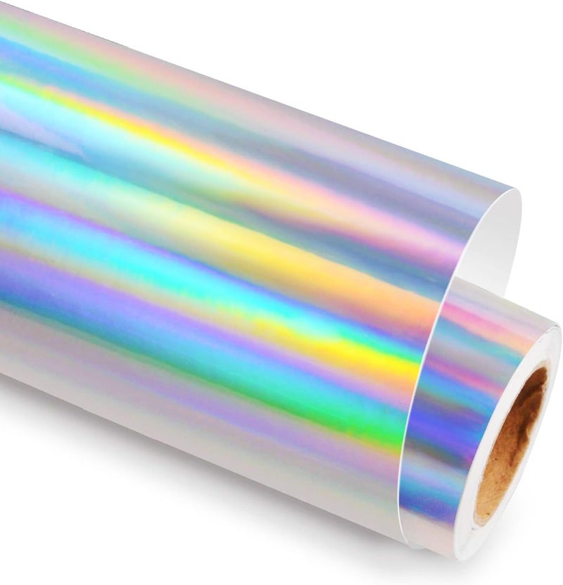 CREON Vinyl Rainbow Chrome Decorative Paper Adhesive Sheet Paper For Craft (38x76 Cm, Rainbow Paper) - Image 1