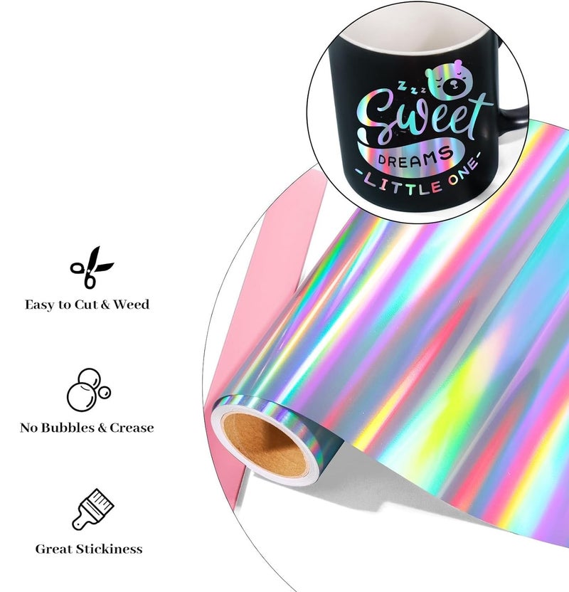 CREON Vinyl Rainbow Chrome Decorative Paper Adhesive Sheet Paper For Craft (38x76 Cm, Rainbow Paper) - Image 5