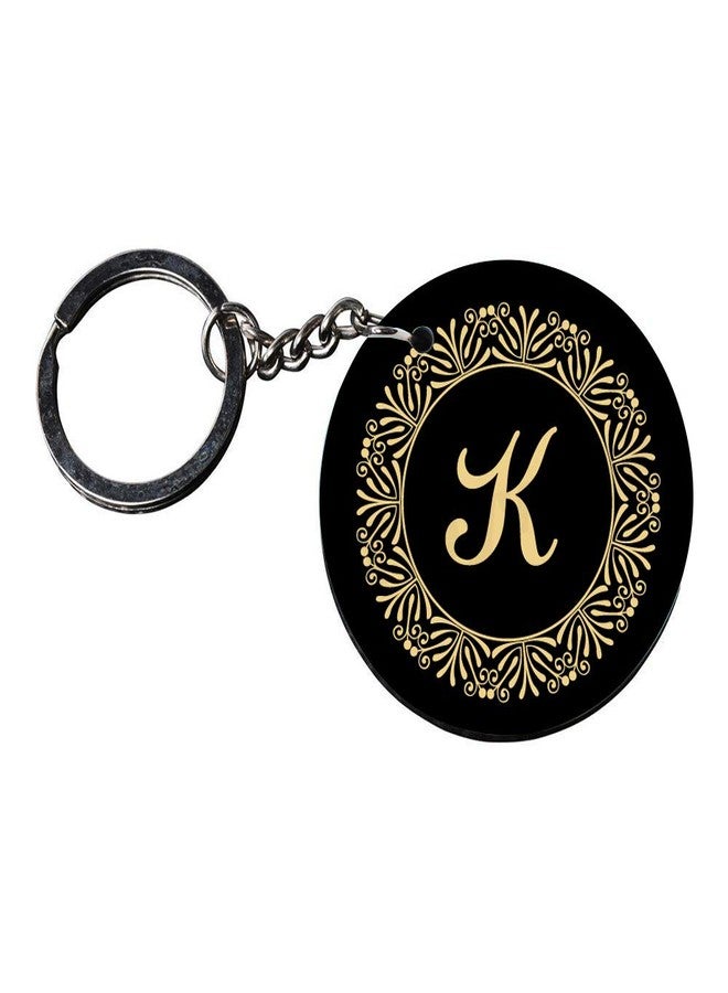 Tinywalk Set of 2 | Circle Shape Printed Wooden Keychains K | Circle Shape keyrings | Circle Shape Keychains| Printed keyrings - Image 3