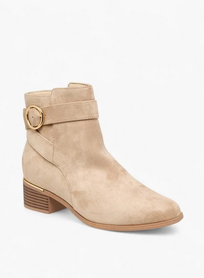 Flora Bella By Shoexpress Solid Ankle Boots with Zip Closure