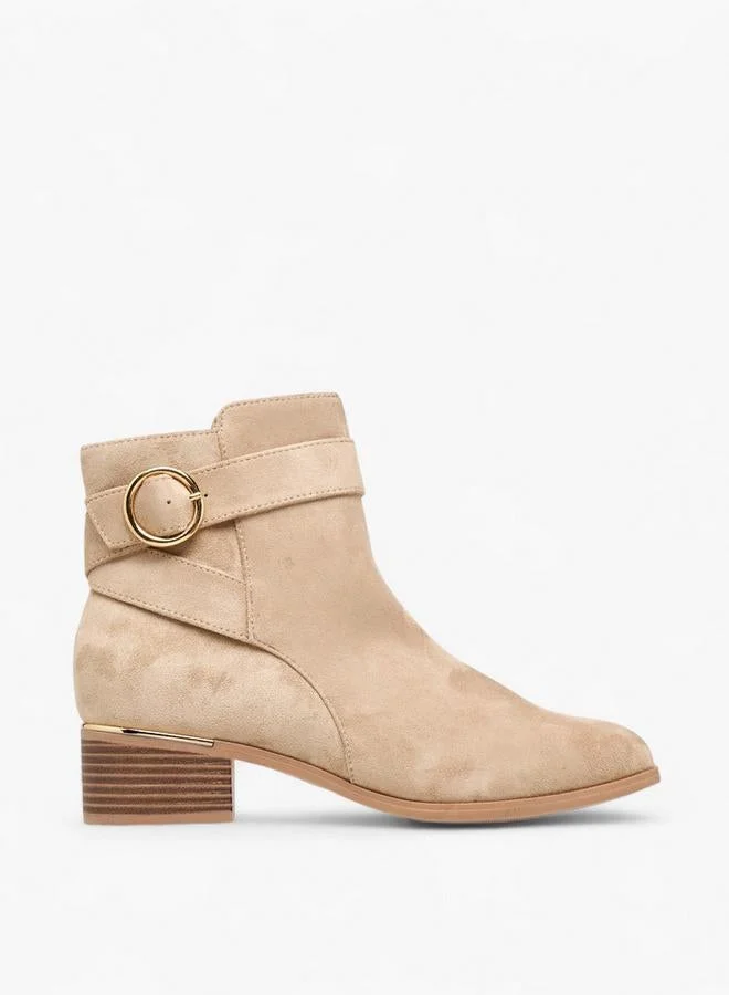 Flora Bella By Shoexpress Solid Ankle Boots with Zip Closure