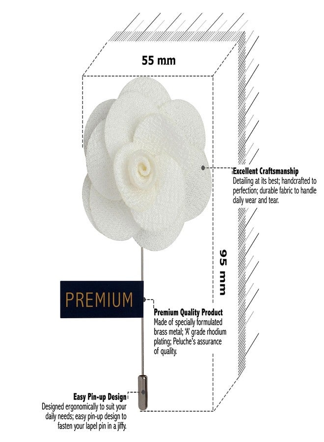 Peluche Brawny Delicacy White Brooch for Men - Image 3