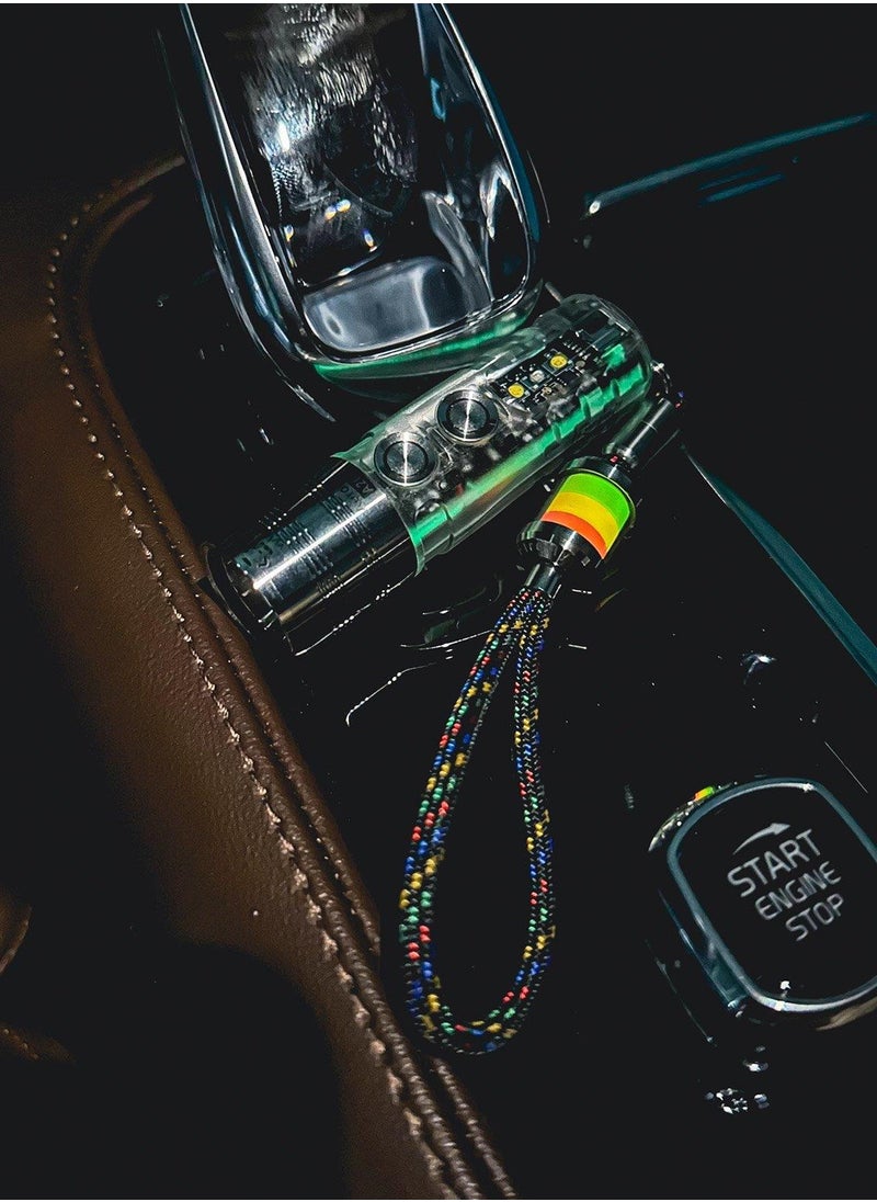 RovyVon - Illuminated Titanium Pendant - Light Green and Tifaty with Titanium Rope - Image 1