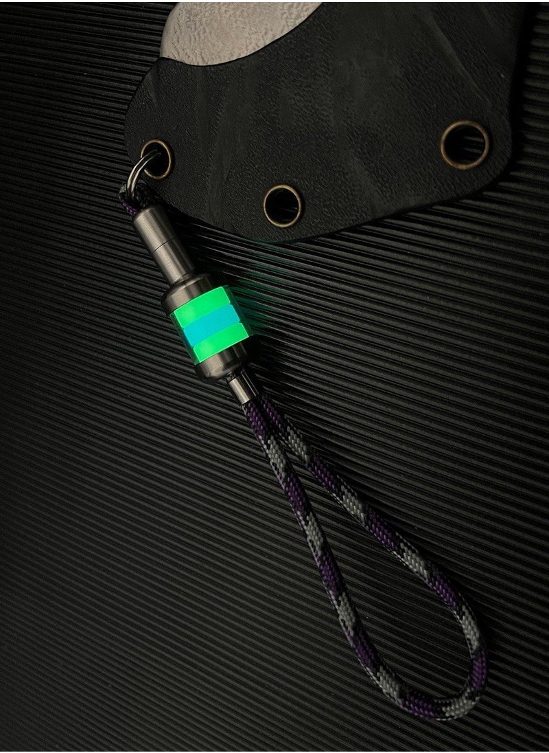 RovyVon - Illuminated Titanium Pendant - Light Green and Tifaty with Titanium Rope - Image 1