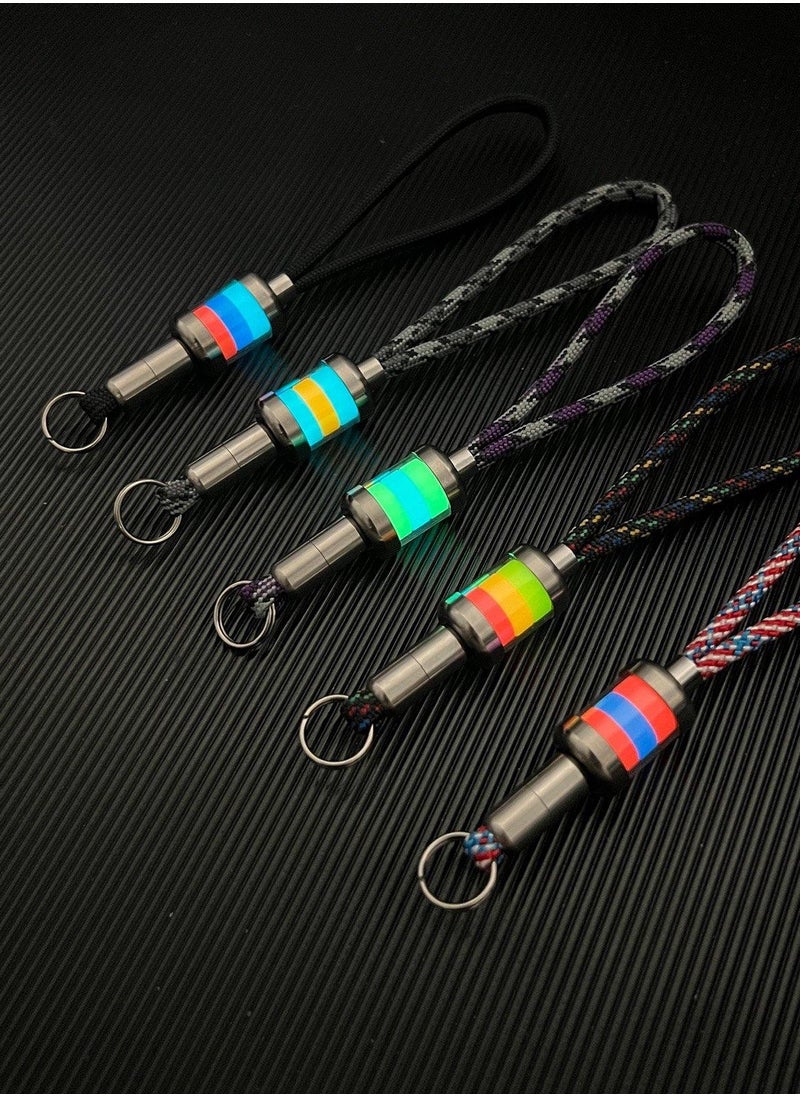 RovyVon - Illuminated Titanium Pendant - Light Green and Tifaty with Titanium Rope - Image 1