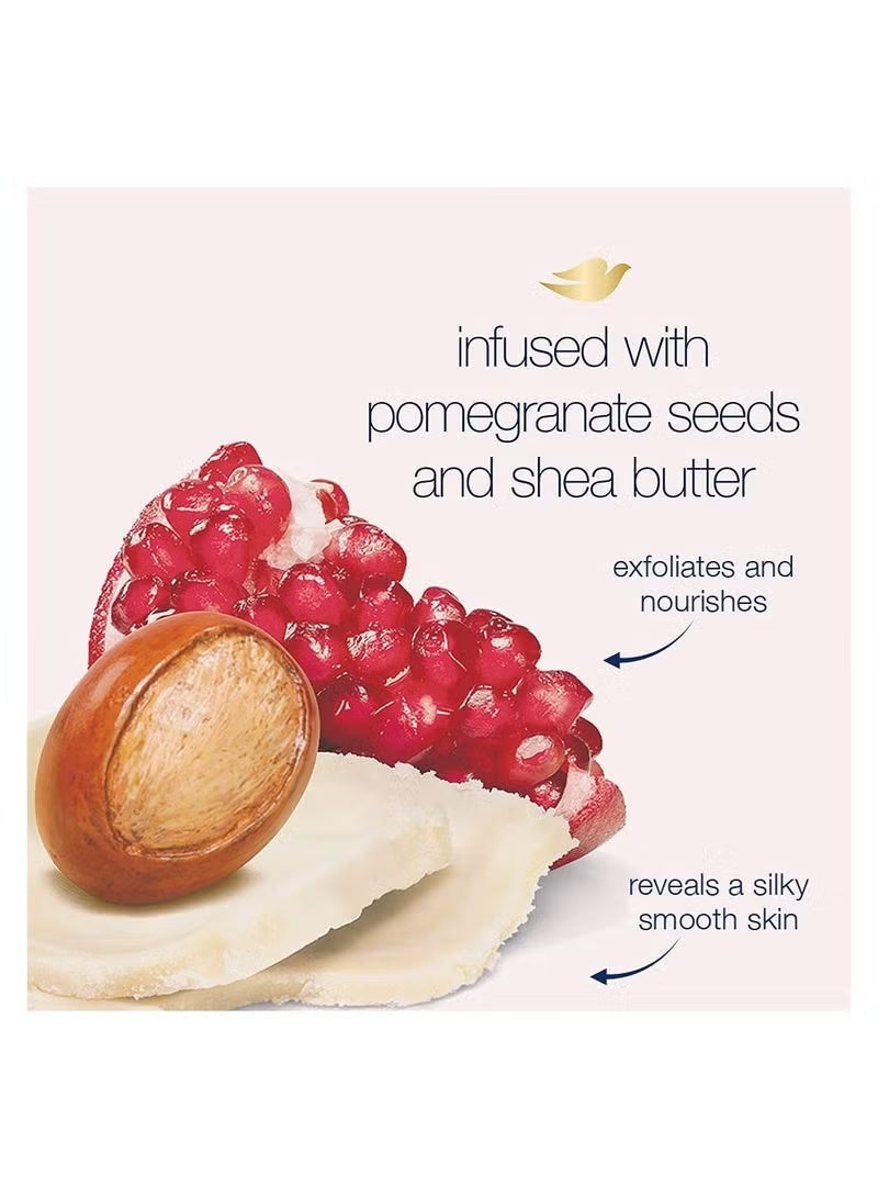 دوف مقشر الجسم من دوف 298 جم – مرطب بزبدة الشيا وبذور الرمان، خالٍ من الكبريتات، ينعّم ويغذي البشرة - Image 4