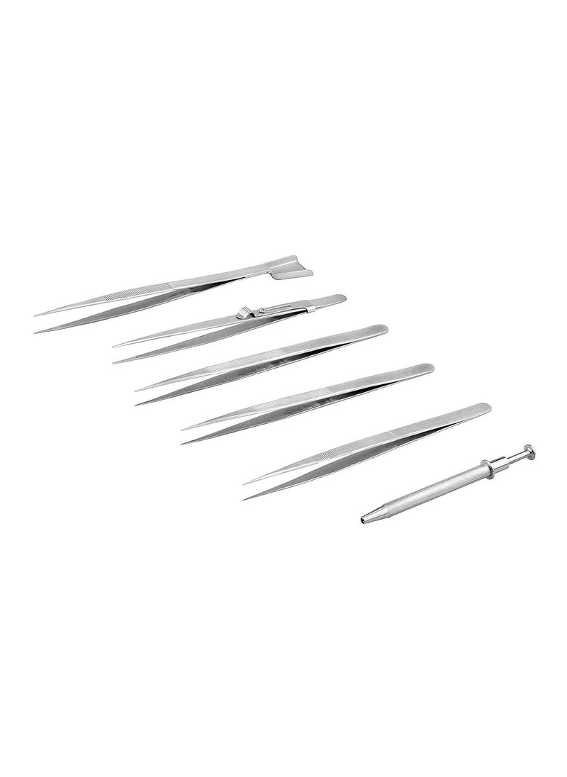DIY Crafts Diy Crafts 11753 India 302707174108 Diamond Tweezers Set With Watch Prong Holder Jewelry Pick Up Tool Tweezer Multicolor 6 Piece  - Image 2