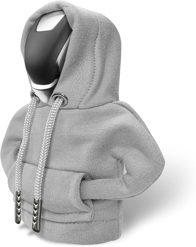 Shift Knob Hoodie Cover: Gray Cotton Protector - Universal Fit Comfort Grip for Automotive Interior Decoration & Vehicle Gear Protection - Image 2