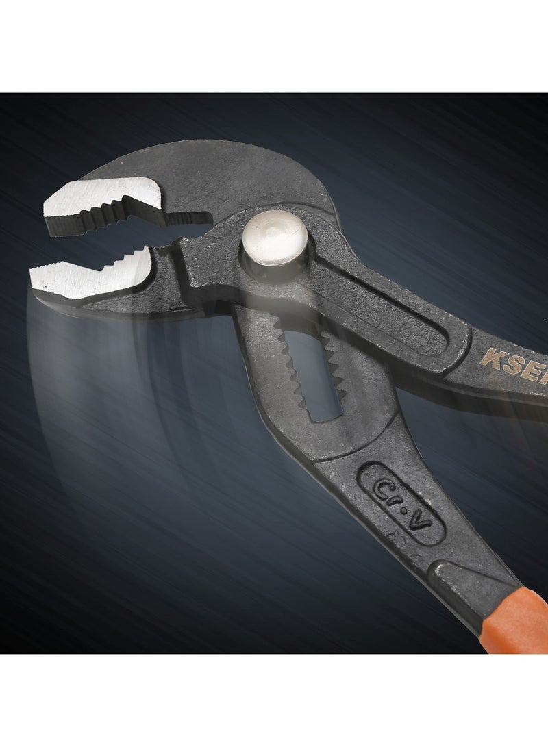 كسيبي بنسة مغاسل سريعة الفتح بمقبض بلاستيكي/، فاناديوم كروم، مثالية لدفع ماسكات الفرامل الضيقة للخلف، فك على شكل حرف V مع مقابض مريحة للإصلاح المنزلي، الإمساك، الصواميل، البراغي، الأنابيب والتجهيزات - Image 4