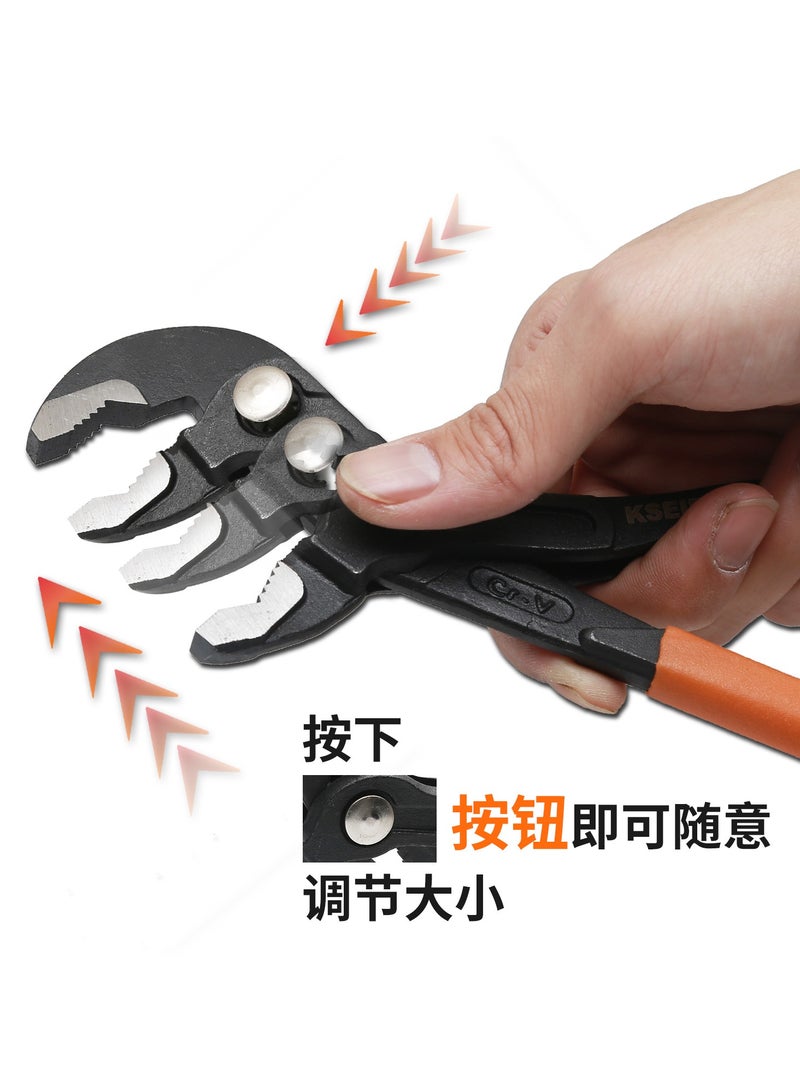 كسيبي بنسة مغاسل سريعة الفتح بمقبض بلاستيكي/، فاناديوم كروم، مثالية لدفع ماسكات الفرامل الضيقة للخلف، فك على شكل حرف V مع مقابض مريحة للإصلاح المنزلي، الإمساك، الصواميل، البراغي، الأنابيب والتجهيزات - Image 2