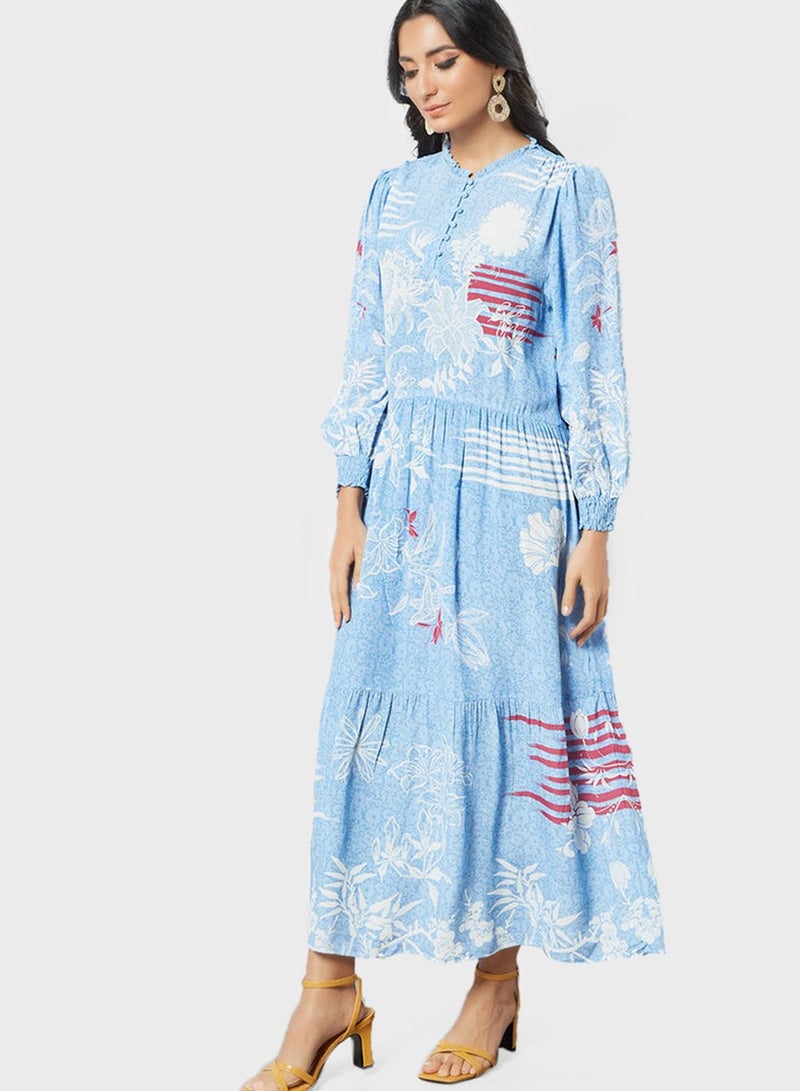 ديزرت كوف فستان بطبقات مزين بالزهور - Image 1