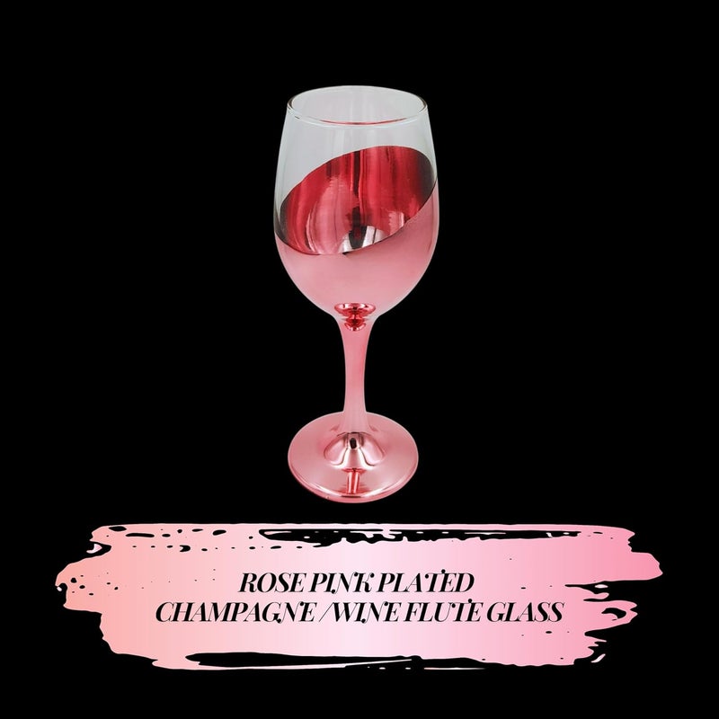 FALKOR Luxury Glassware 330 ML Rose Gold Colour Plated Long stemmed Sparkling ChampagneWine Glasses for White or Red Wine Set of 6 for a Party Gifting or Even Display at Your bar of Home - Image 5