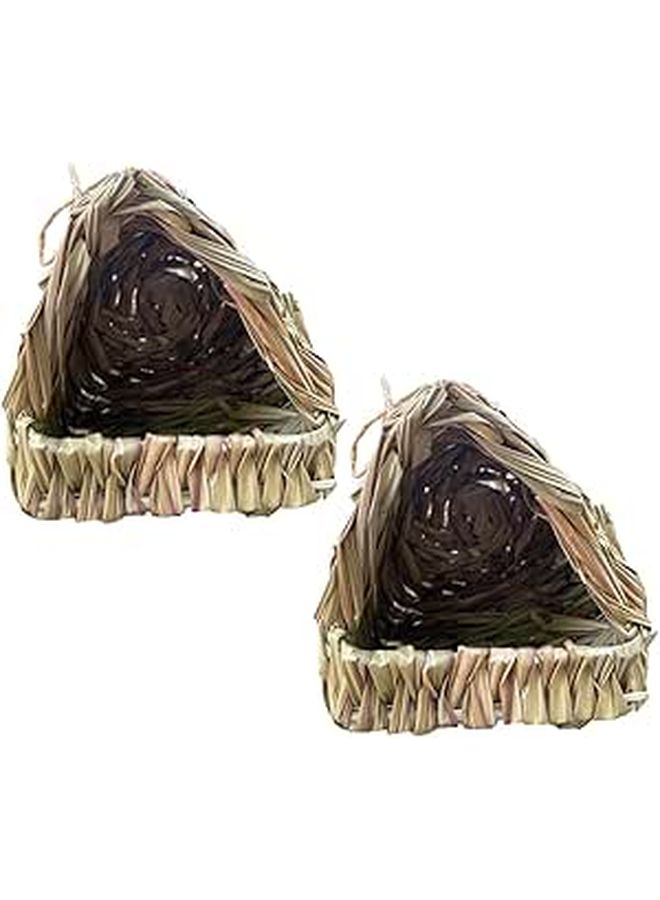 Handwoven Straw Parakeet Hideaway Hut Seagrass Bird Breeding Box - Image 1