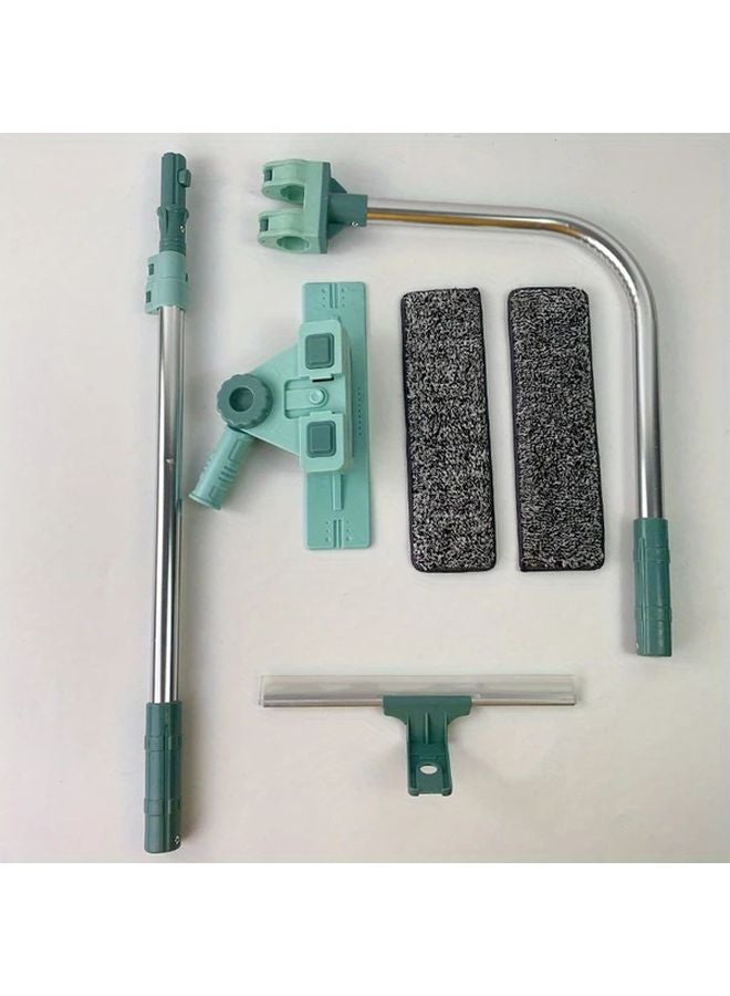 Light Green Extendable Window Scraper Rotating Head Detachable U Shaped Replacement Pads - Image 1