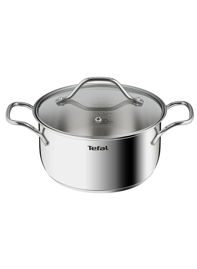 Tefal Intuition 20 cm Casserole, Premium Stainless Steel 18/10, 2.9 L, Induction, B8644474 Stainless Steel - Image 1