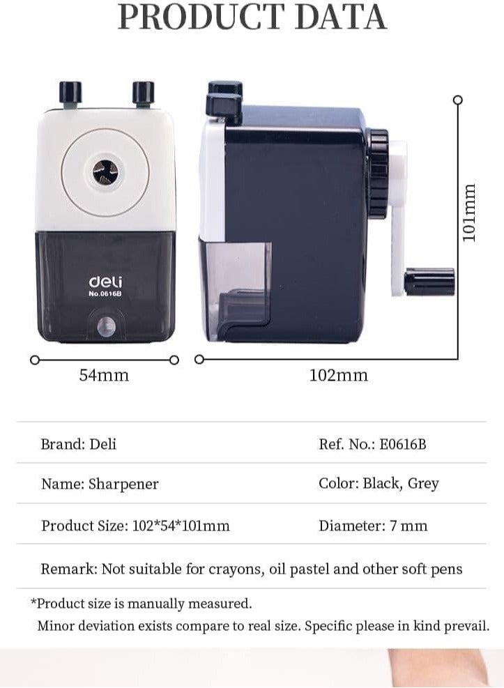 ديلي، مستلزمات مدرسية، مبراة مدرسية دوارة، e0616b، الوان متنوعة، 102x54x101 ملم، (1 قطعة) - Image 5