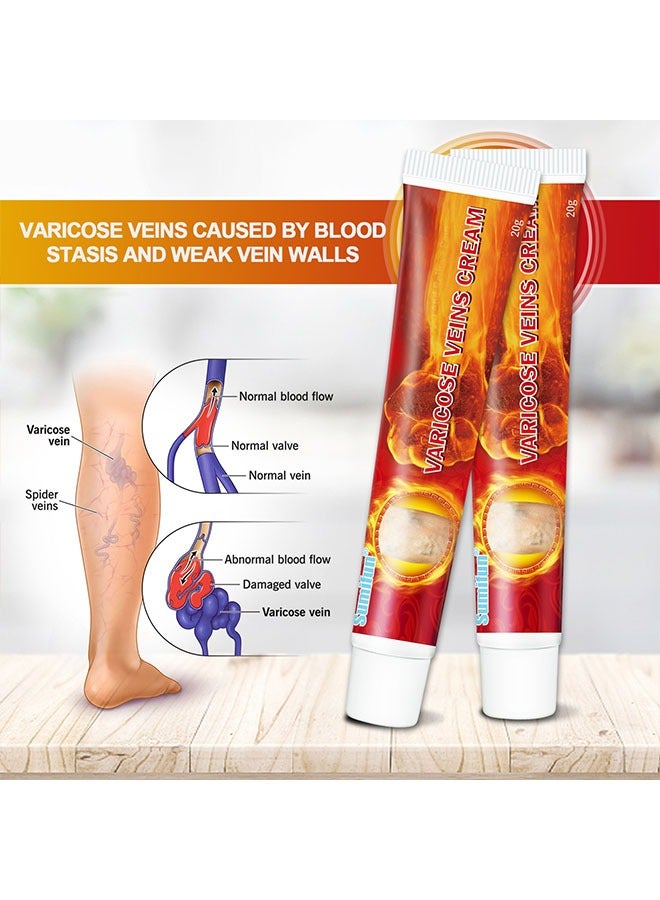 Sumifun Varicose Veins Cream 20g, Phlebitis Spider Pain Relief Balm, Relieve Swelling and Pain, Improve Blood Circulation, Venous Health Ointment  - Image 5