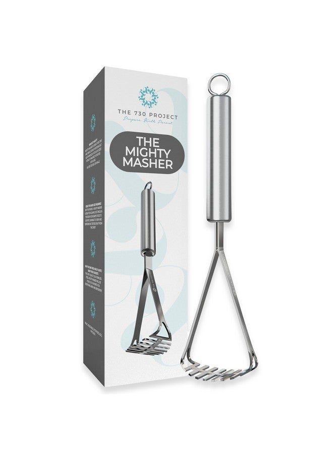 The 730 Project Mighty Masher, Baby Food Masher for Starting Solids Essentials, Baby-Led Weaning Mini Avocado and Potato Masher, Stainless Steel Potato Smasher Tool - Image 1