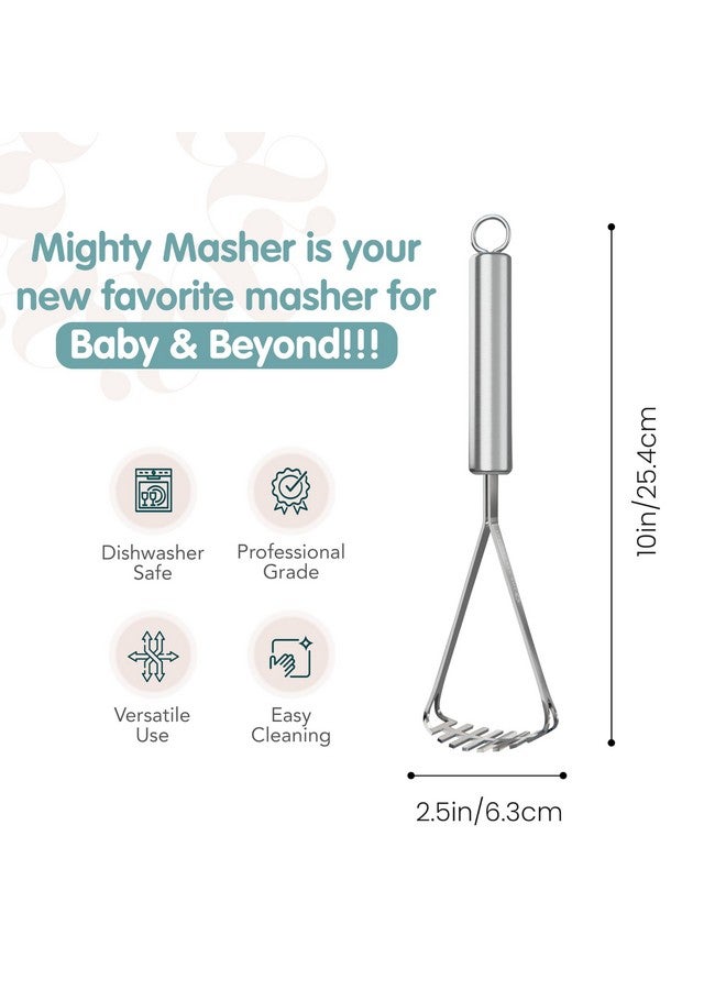 The 730 Project Mighty Masher, Baby Food Masher for Starting Solids Essentials, Baby-Led Weaning Mini Avocado and Potato Masher, Stainless Steel Potato Smasher Tool - Image 4
