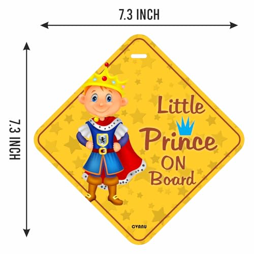 KREEPO Little Prince on Board Yellow Safety Warning Sticker for Driver, No Fade, Removable (Pack of 2) CV-58 - Image 4