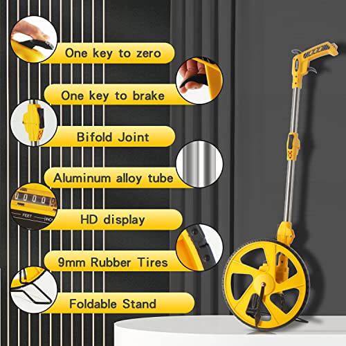 Zozen Professional Measure Wheel, with Brake & Handle Reset - Advanced Collapsible/Mechanical, Distance Measuring Wheel in Feet [Up To 10,000Ft], with Cloth Carrying Bag. - Image 3