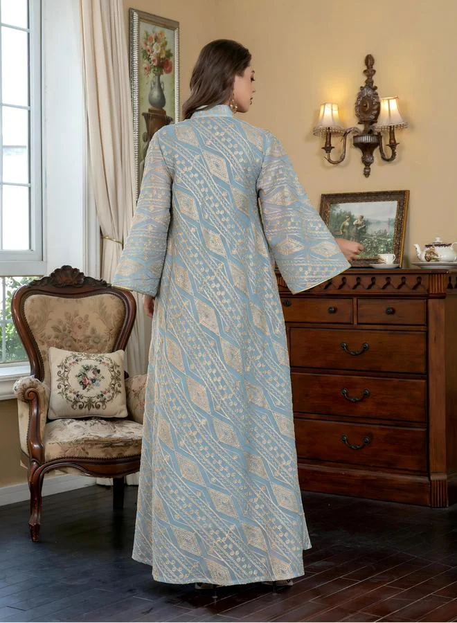 Take Two Teal Tassel Sequined Embellished Detail Jalabiya for Women | Best Price UAE