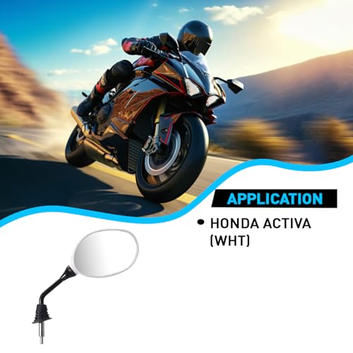 UNO Minda RV-4002R-WHT Shatterproof Glass Rear View Mirror-Right Hand for Honda Activa New Model - Image 3