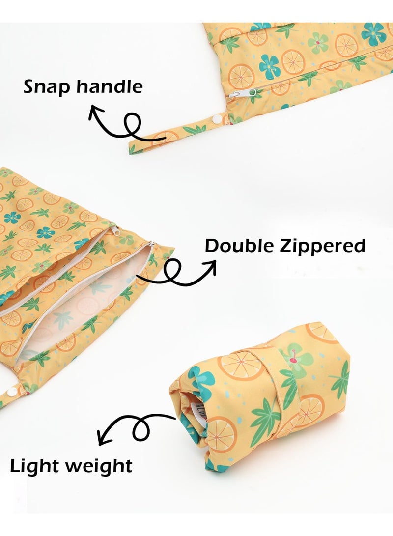 ALVABABY 3 Cloth Diaper Wet Dry Bags Waterproof Reusable with Two Zippered Pockets Travel Beach Pool Daycare Soiled Baby Items Yoga Gym Bag for Swimsuits or Wet Clothes Small medium Large 3L-SML05 - Image 2