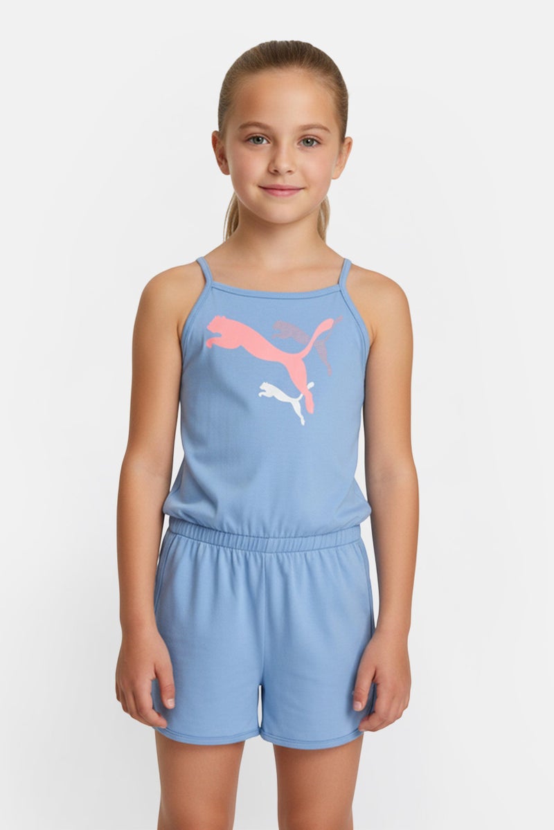 PUMA Kids Girl Sportwear Fit Sleeveless Romper, Blue - Image 1