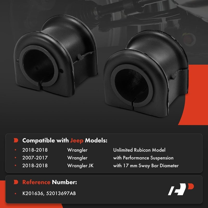 A-Premium Rear To Frame Sway Bar Bushing Kit for Jeep Wrangler - Image 2