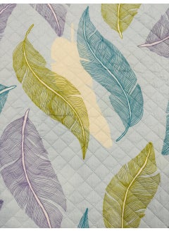 Subtlespreads Subtlespreads Premium Cotton Feel Quilted Bedcover for Double Bed King Size with 2 Quilted Pillow Covers Decorative Bed CoverQuilted Bedspread Bedsheet Aqua Leaves  - Image 3