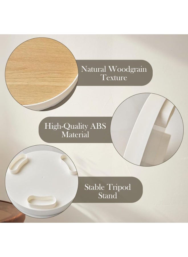 بتيمفم صينية دائرية عصرية مع سطح من الخشب، منظم قاعدة مزخرف للحمام، خزانة الملابس، طاولة القهوة، المدخل - Image 2