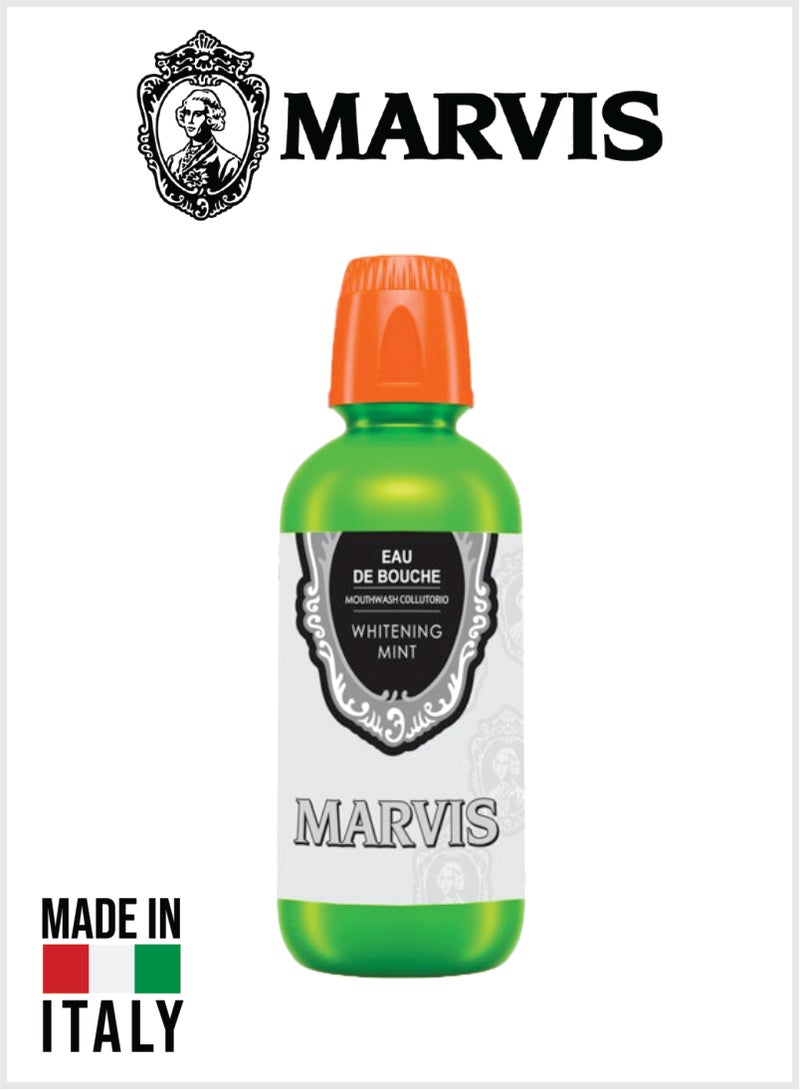 Marvis غسول فم مبيض بنكهة النعناع - نكهة النعناع البارد، شطف فم لطيف للعناية الفموية اليومية 400 مل عبوة من 3 - Image 1