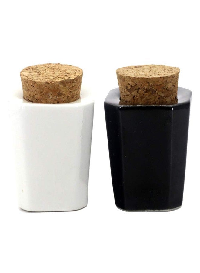 lasenersm 2 Pieces Porcelain Material Dappen Dish with Soft Wooden Cap Nail Art Acrylic Powder Nail Art Tools Porcelain Cup Porcelain Dappen Cup Nail Art Acrylic Liquid Powder Dappen Dish, Trapezoidal-Cone - Image 1