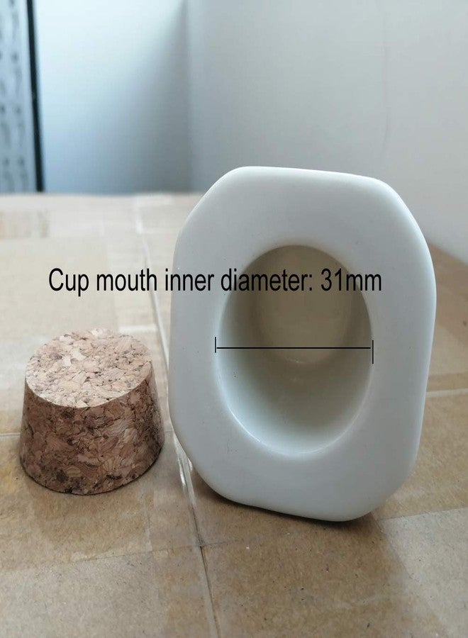 lasenersm 2 Pieces Porcelain Material Dappen Dish with Soft Wooden Cap Nail Art Acrylic Powder Nail Art Tools Porcelain Cup Porcelain Dappen Cup Nail Art Acrylic Liquid Powder Dappen Dish, Trapezoidal-Cone - Image 4