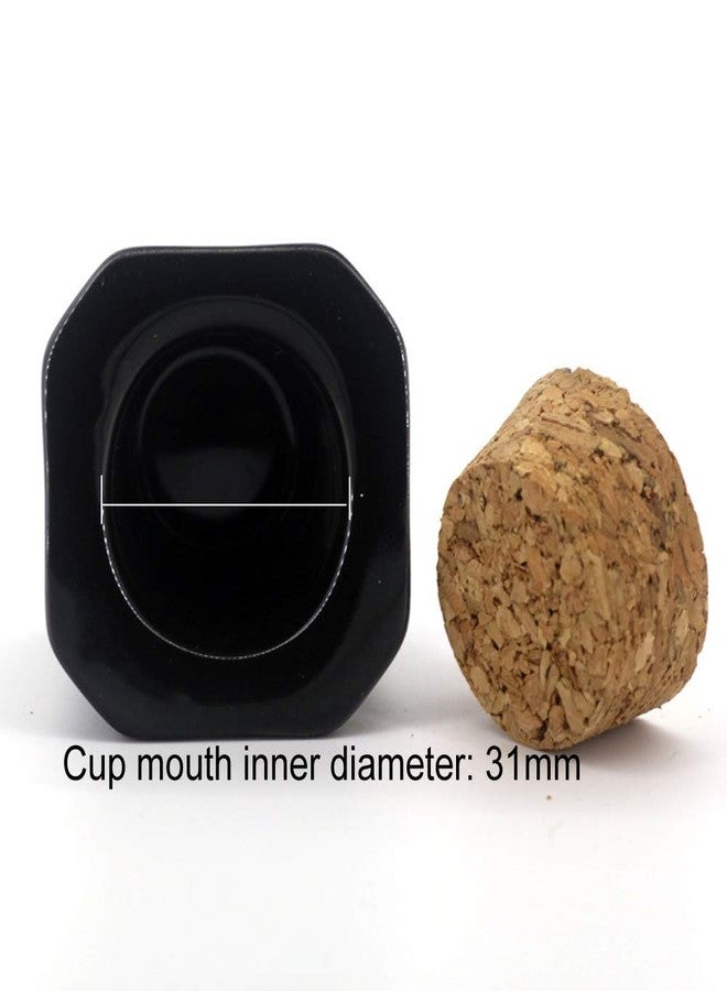 lasenersm 2 Pieces Porcelain Material Dappen Dish with Soft Wooden Cap Nail Art Acrylic Powder Nail Art Tools Porcelain Cup Porcelain Dappen Cup Nail Art Acrylic Liquid Powder Dappen Dish, Trapezoidal-Cone - Image 3