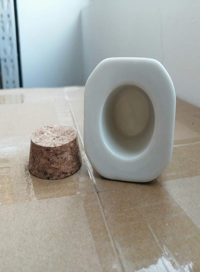 lasenersm 2 Pieces Porcelain Material Dappen Dish with Soft Wooden Cap Nail Art Acrylic Powder Nail Art Tools Porcelain Cup Porcelain Dappen Cup Nail Art Acrylic Liquid Powder Dappen Dish, Trapezoidal-Cone - Image 5