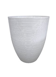serene Durable and Elegant Design Round Resin Planter Pearl White 71.5 x 44.5 x 87.5 cm SL32074A.18 