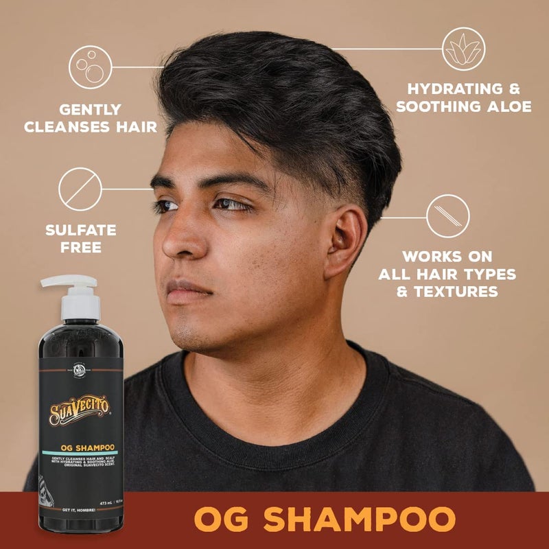 Suavecito Hair & Body Essentials Bundle: Original Hold Hair Styling Pomade, Moisturizing Body Soap, Hydrating Shampoo & Nourishing Conditioner - Image 3