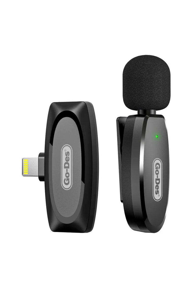 GO-DES Wireless Lapel microphone professional podcast social network live streaming online teaching iphone Android mobile phone mini mic wireless Go-Des - Image 1