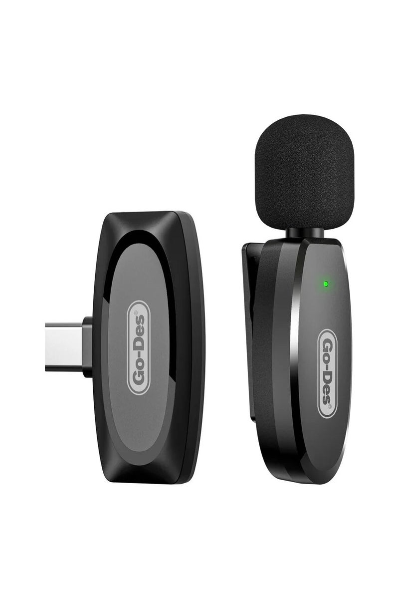 GO-DES Wireless Lapel microphone professional podcast social network live streaming online teaching iphone Android mobile phone mini mic wireless Go-Des - Image 2