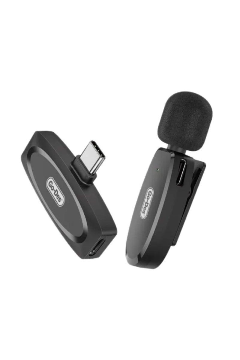 GO-DES Wireless Lapel microphone professional podcast social network live streaming online teaching iphone Android mobile phone mini mic wireless Go-Des - Image 3