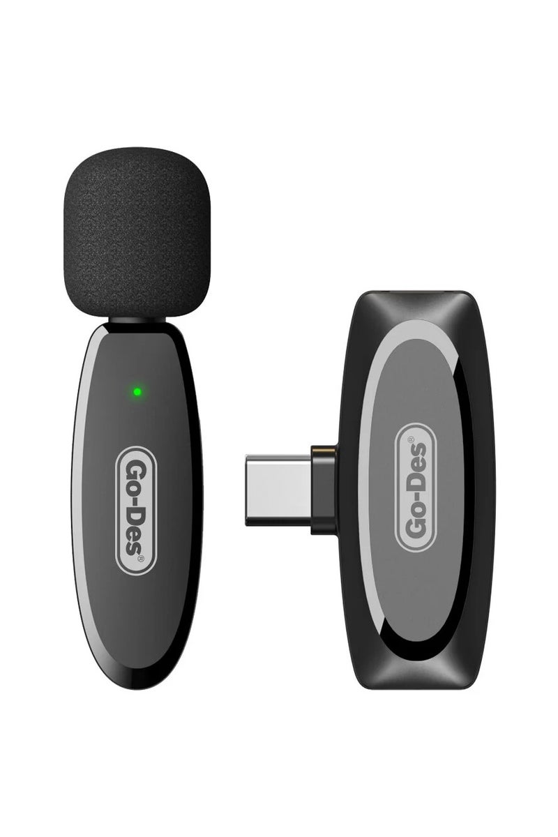 GO-DES Wireless Lapel microphone professional podcast social network live streaming online teaching iphone Android mobile phone mini mic wireless Go-Des - Image 4