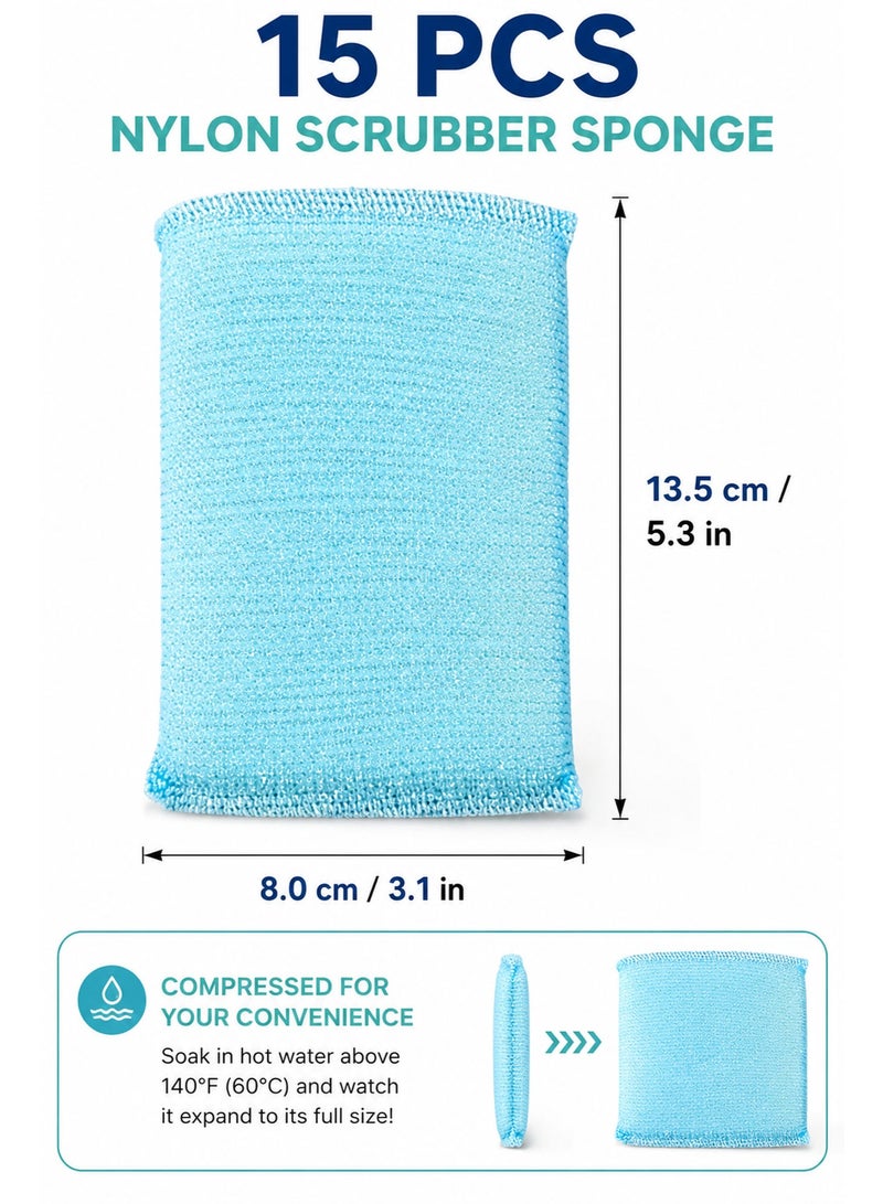15 Pack Non-Scratch Kitchen Sponges for Dishes, Reusable All-Purpose Cleaning Pads for Non-Stick Cookware, Countertops, Bathroom & Household Cleaning, Colorful - Image 5