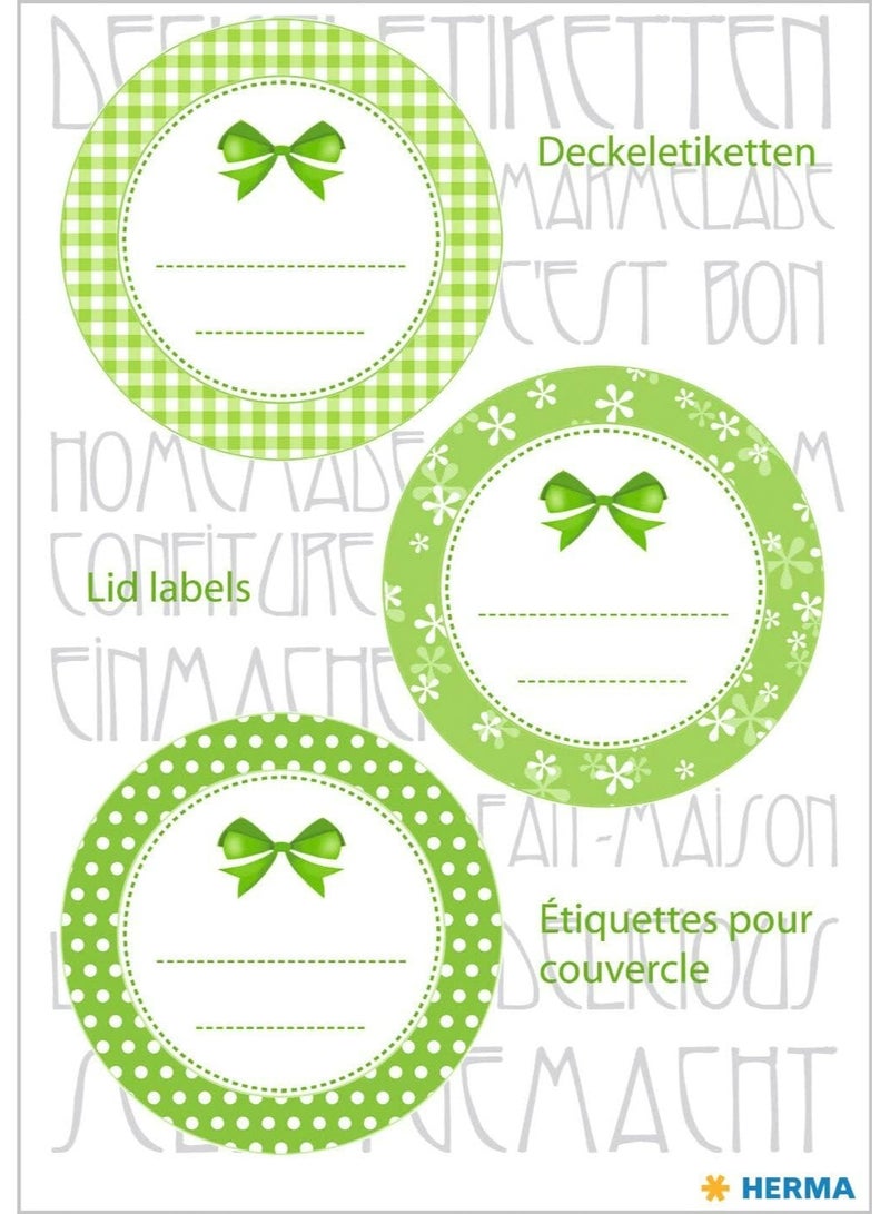 Herma 15053 Self-Adhesive Round Jar and Container Labels, Green - 9-Piece Set - Image 2