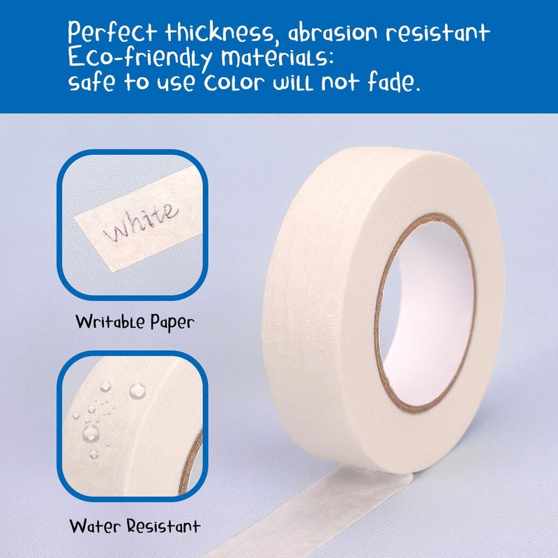 LONGKEY White Masking Tape 8 Rolls, 0.7 Inch x 20 Yards, Premium Quality, Multi-Purpose, Painters Tape for Home, Office & DIY Projects - Image 4